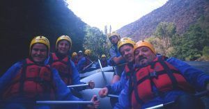Rafting del Noguera Pallaresa en Lérida. Cataluña.