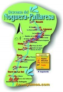 Mapa del Rafting del Noguera Pallaresa.