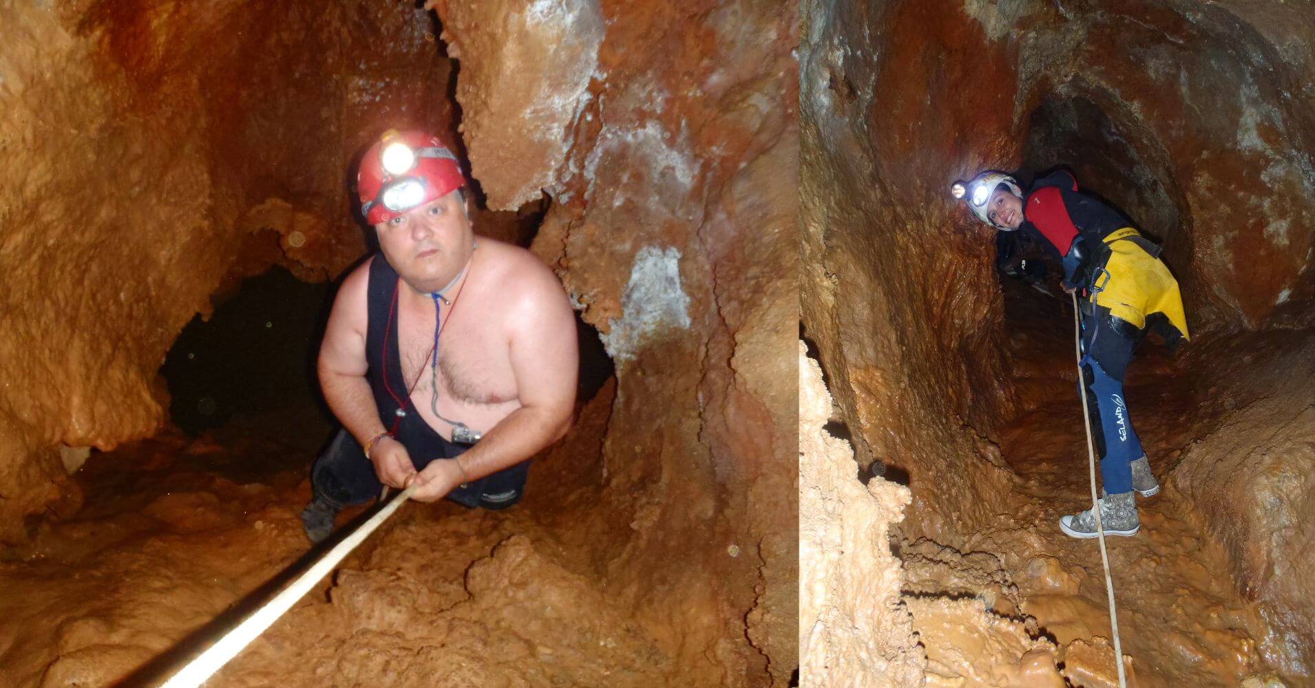 Rapel en Cueva de las Excéntricas. Igualeja, Málaga. Andalucía.