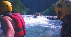 Rápidos del Rafting del Noguera Pallaresa. Lérida.