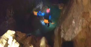 Salto Espeleobarranquismo Cueva de Valporquero. Vegacervera, León. Castilla y León.