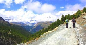 Sendero de los Cinco Lagos de Zermatt. Suiza.