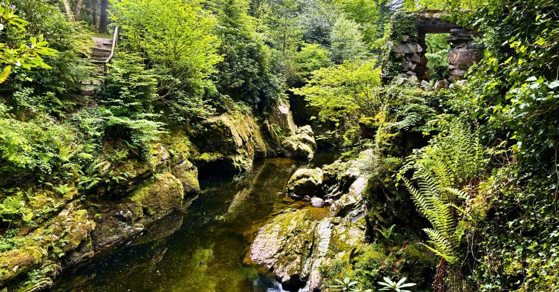 Sendero River Trail. Tollymore Forest Park, Irlanda del Norte y Juego de Tronos.