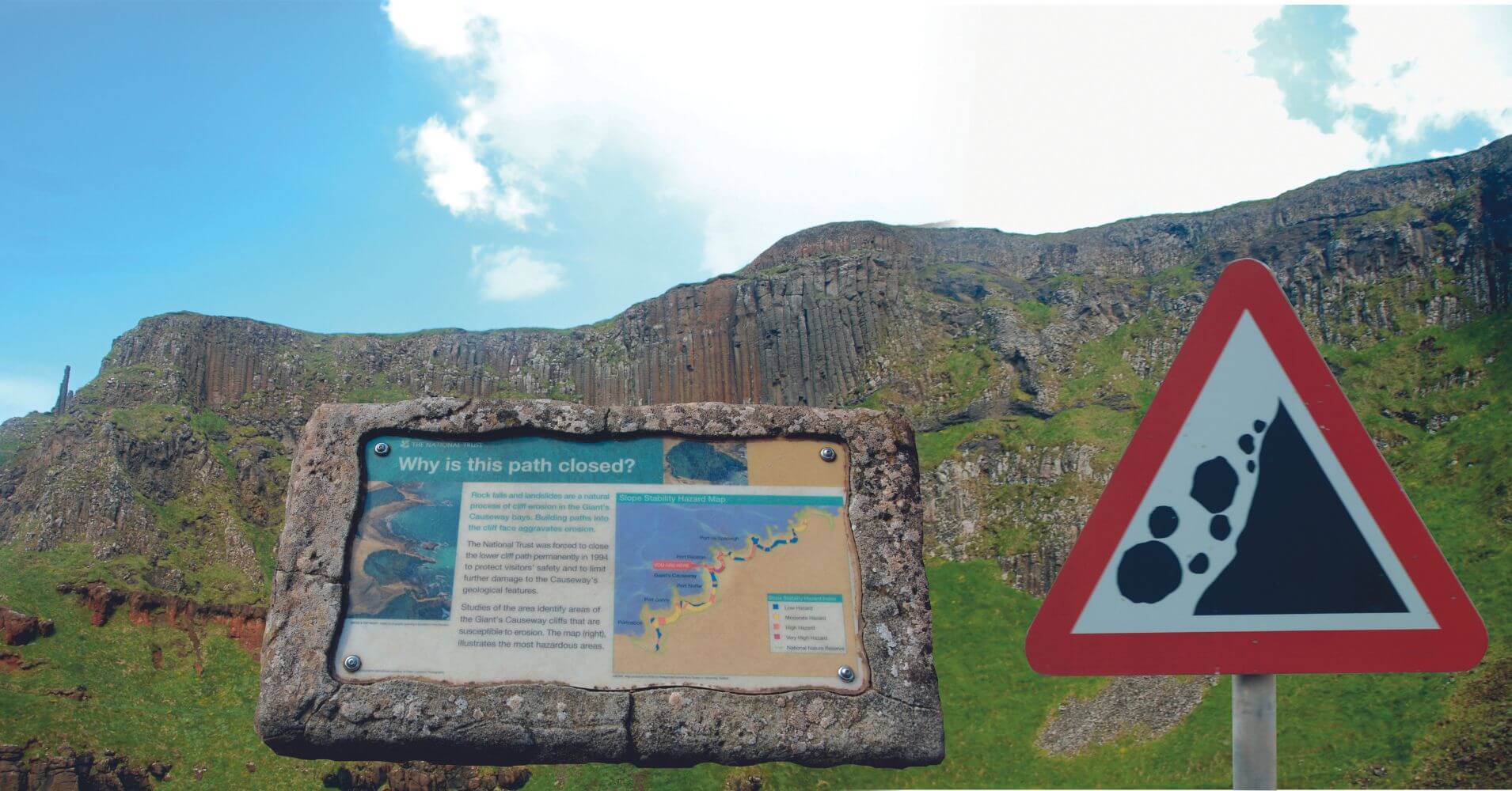Sendero Rojo. Causeway Coast and Glens. Calzada del Gigante, Bushmills. Irlanda del Norte. Sendero Rojo. Causeway Coast and Glens. Calzada del Gigante, Bushmills. Irlanda del Norte.