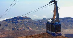 Teleférico del Parque Nacional de la Cañadas del Teide. Isla de Tenerife, Islas Canarias.