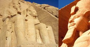 Templos de Abu Simbel de Ramsés y Nefertari. Región Nubia, Egipto.