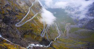 The Trolls Road. Carretera de los Trolls Trollstigen. Noruega.