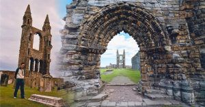 Torre de San Rule y Catedral de Saint Andrews. Escocia.
