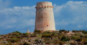 Torreon de Cap d' Or a Vuelo de Gaviota. Moraira, Alicante. Comunidad Valenciana.