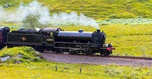 Tren de Vapor Jacobite Steam Train. Escocia, Reino Unido.