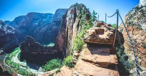 Último Tramo Equipado del Trekking Angels Landing. Parque Nacional de Zion. Utah, Estados Unidos.