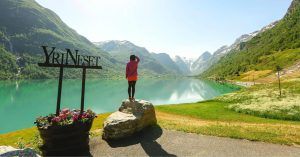 Valle de Ondendalen. Nordfjord Fiordo del Norte. Vestlandet en Noruega.