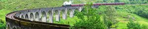 Vapor Jacobite Steam Train. Hogwarts Express, Millaig. Escocia, Reino Unido.