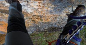 Vertical de la Ferrata de Camaleño. Los Llanos, Picos de Europa. Cantabria.