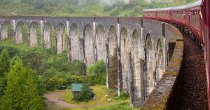 Viajar en el Expreso de Hogwarts. Jacobite Steam Train. Millaig, Escocia. Reino Unido.