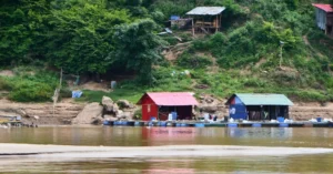 Vida a orillas del Río Mekong.