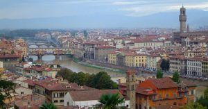Vista desde el Parque San Michelangelo. Florencia, Toscana. Italia.