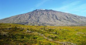 Volcán de Snaefells. Hellnar, Vesturland. Islandia.