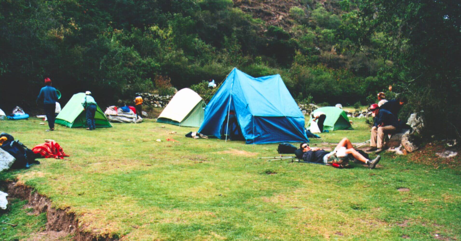 Zona de Acampada Ruta Inca Machu Piccu. Perú.